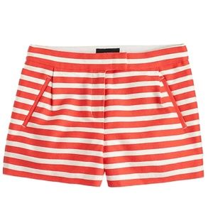 J CREW Textured-stripe short in festival orange
